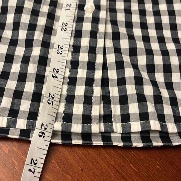 Guess Women’s Button Down Shirt Gingham Long Sleeve Large Black White - Picture 11 of 11